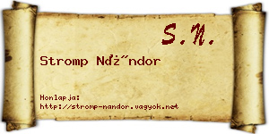 Stromp Nándor névjegykártya