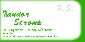 nandor stromp business card